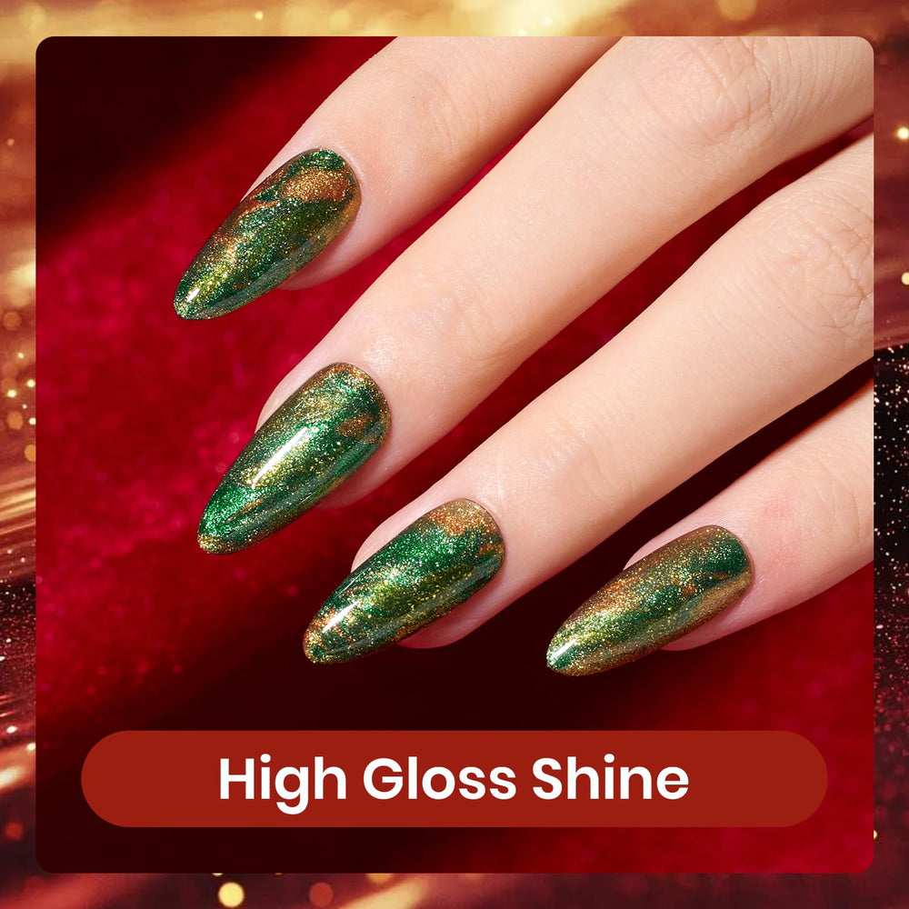 Beetles UV/LED cure showing nails with long-lasting glossy finish.