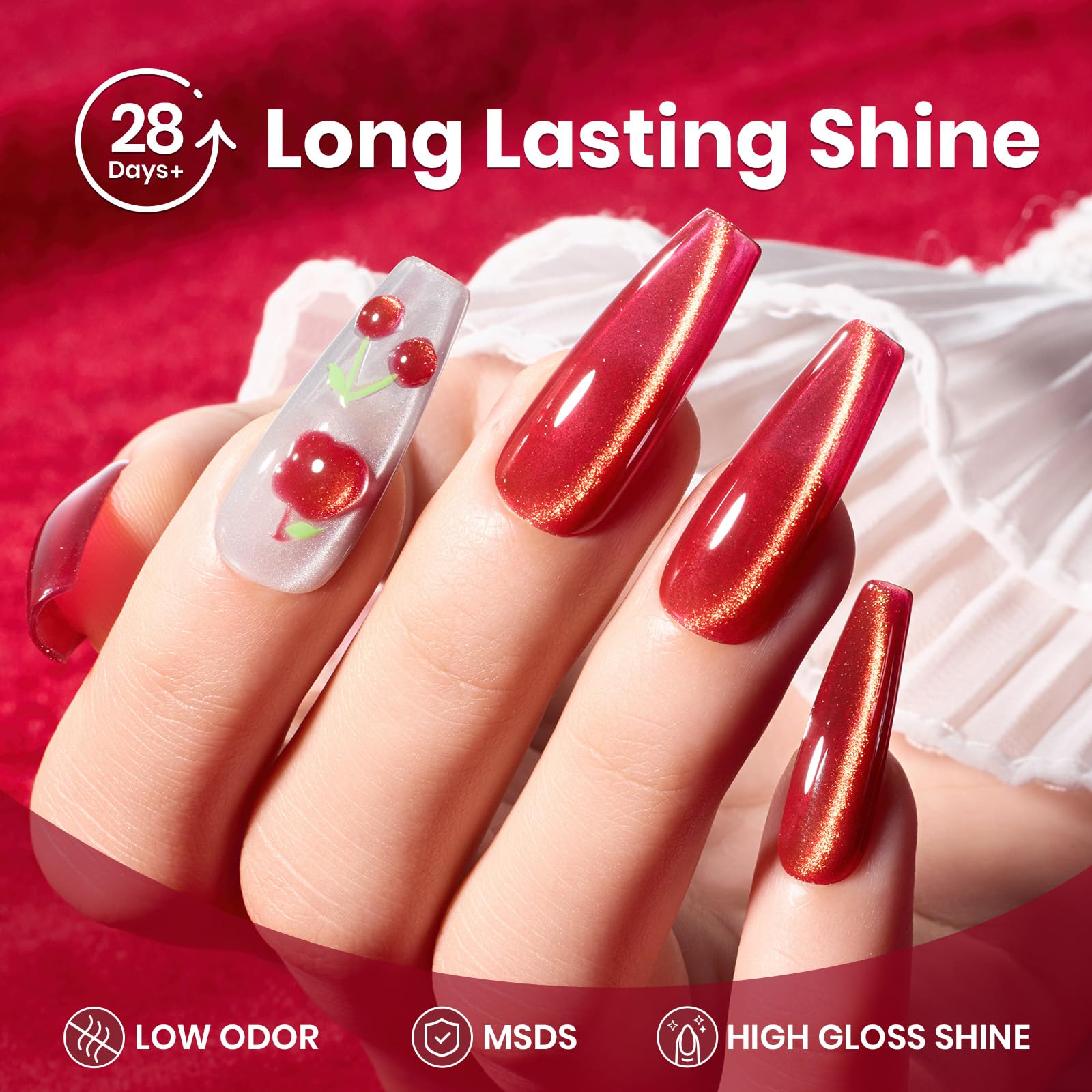 Beetles UV/LED cure tips ensure consistent shimmer.