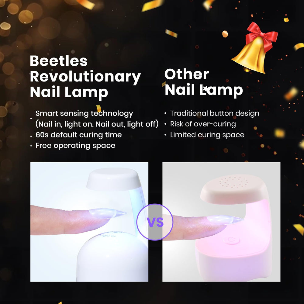 Beetles portable UV/LED lamp used with various gels and tips.
