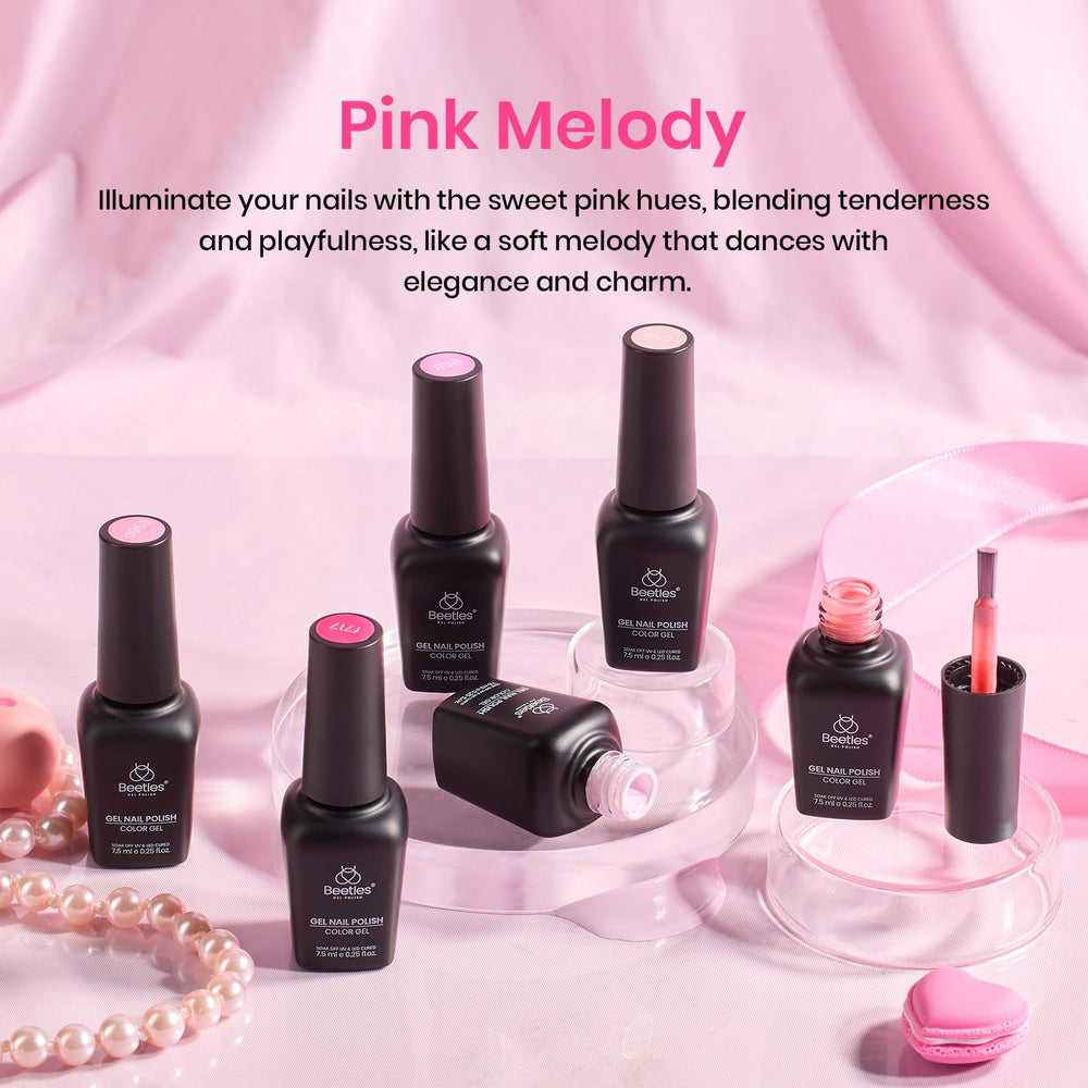 Beetles Valentines Gel Polish Set precision brush aids even coverage on nails.