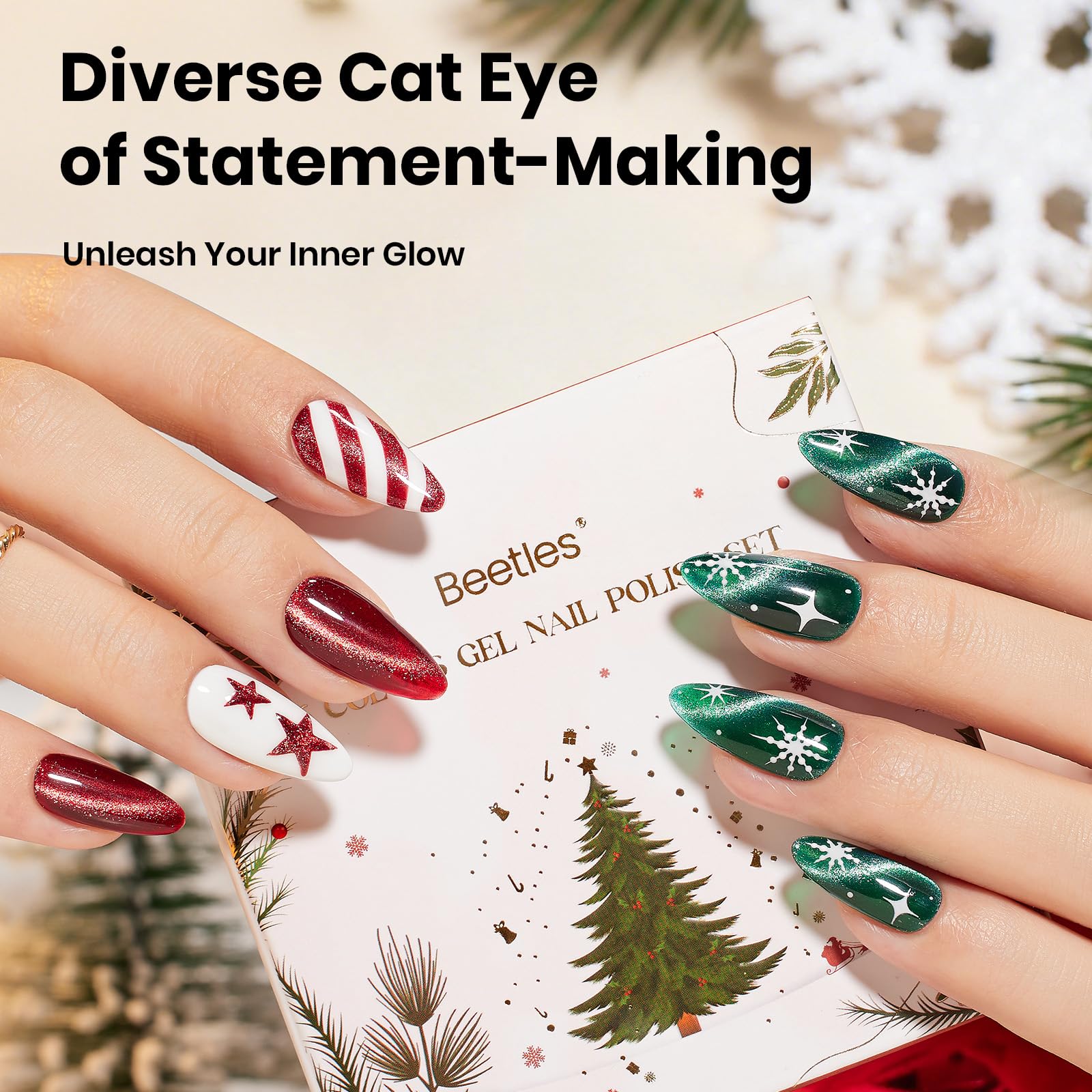 Beetles Velvet Starlight Cat Eye Brown highlights chic cat-eye depth with magnetic glow.