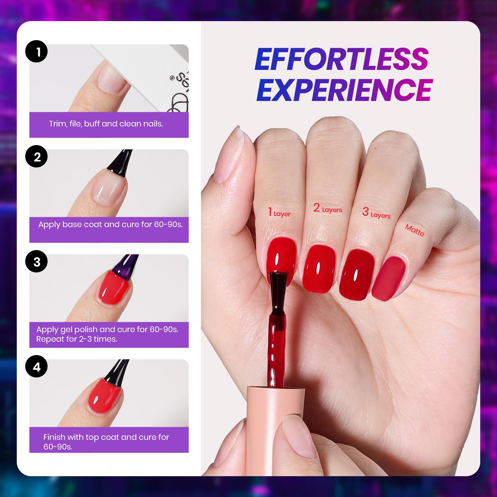 Beetles Vivid Noel jelly polish purple bottle for rich luminous shade