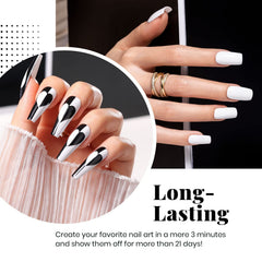 Beetles white gel-nail polish brush-stroke closeup highlighting smooth, even color application