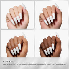 Beetles White Gel Nail Polish swatch demonstrating smooth coverage and rich pigment.