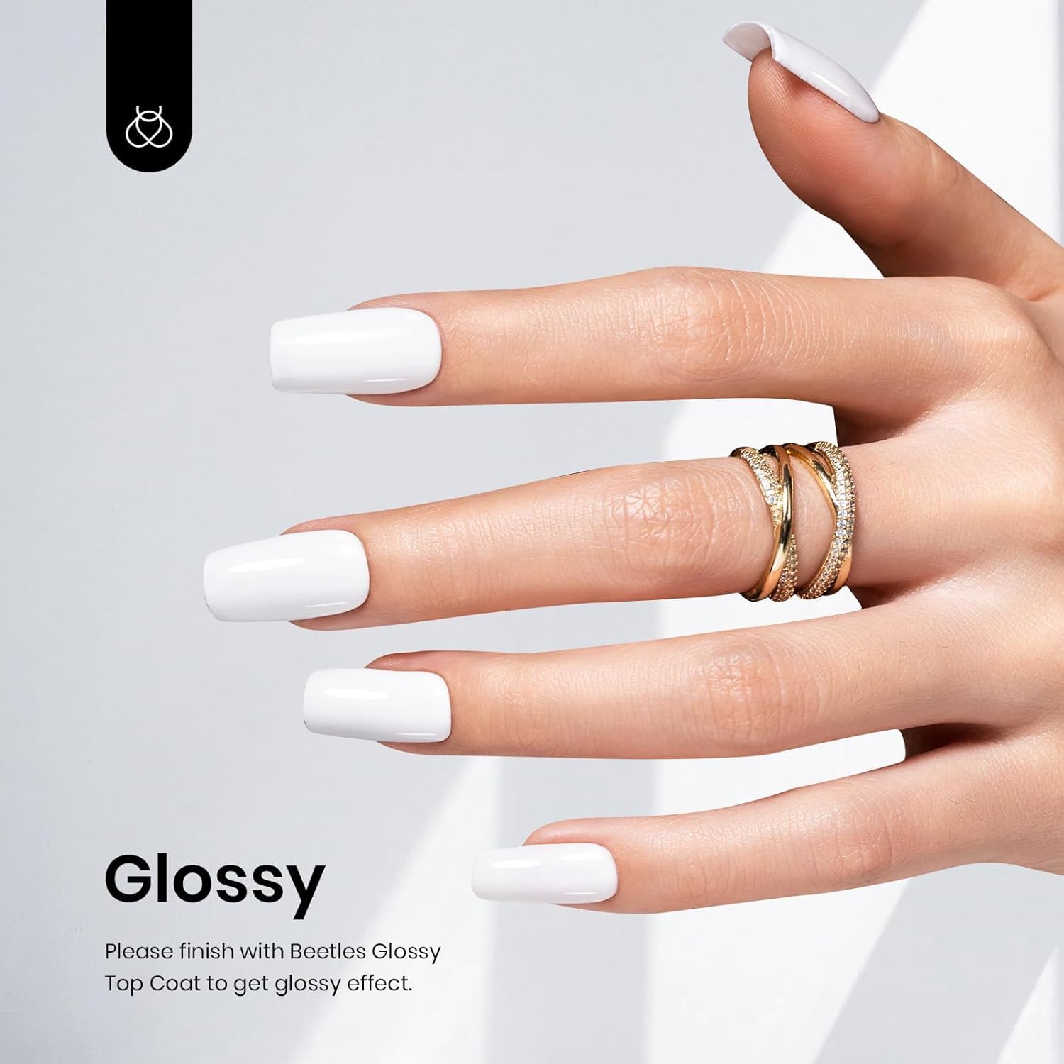 Beetles White Gel Nail Polish two-bottles pack ideal for at-home manicures.