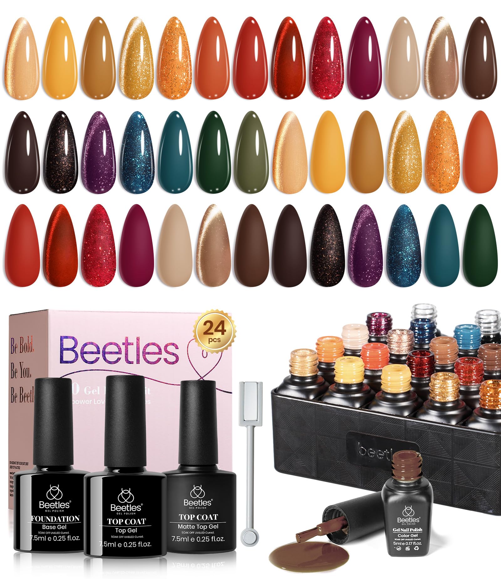 Beetles Winter Amber Twilight 20-color kit swatches for chic autumn looks