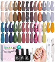 Beetles Winter Gel Nail Polish Set wide view shows 25 colors for versatile holiday looks