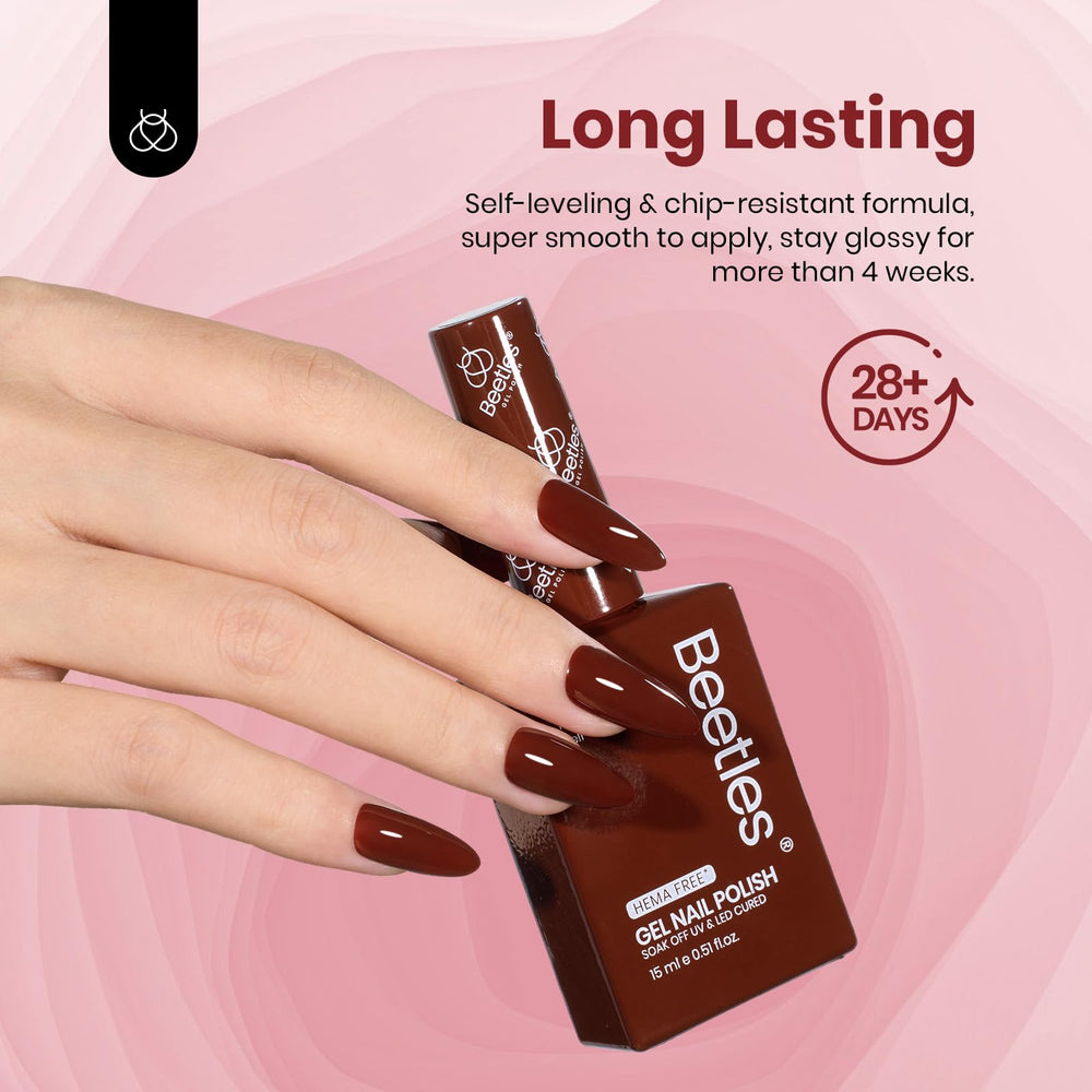 Beetles 15ml bottle close-up highlights safe low-odor formula.