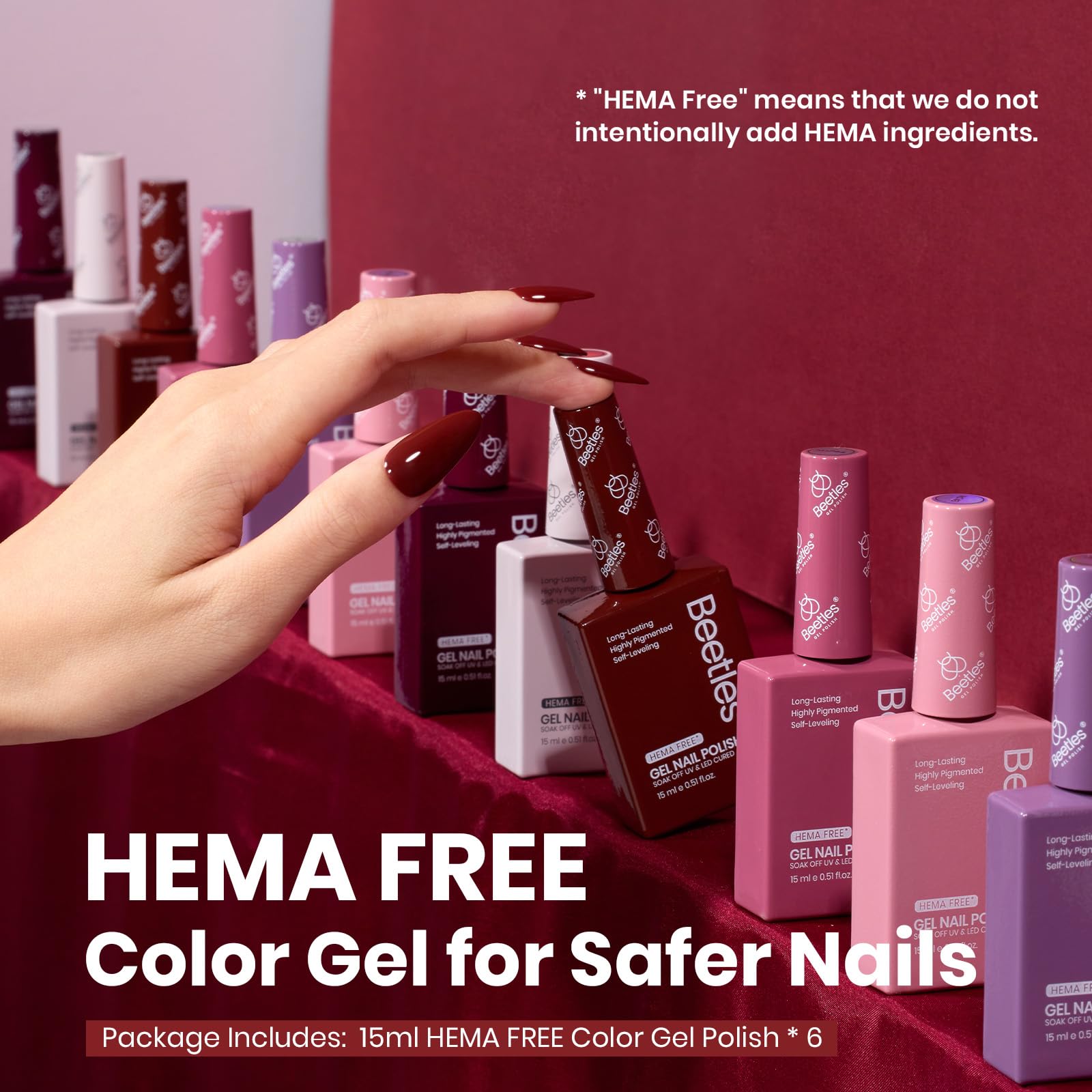 Beetles gel polish application brush-ready scene showing smooth glide.