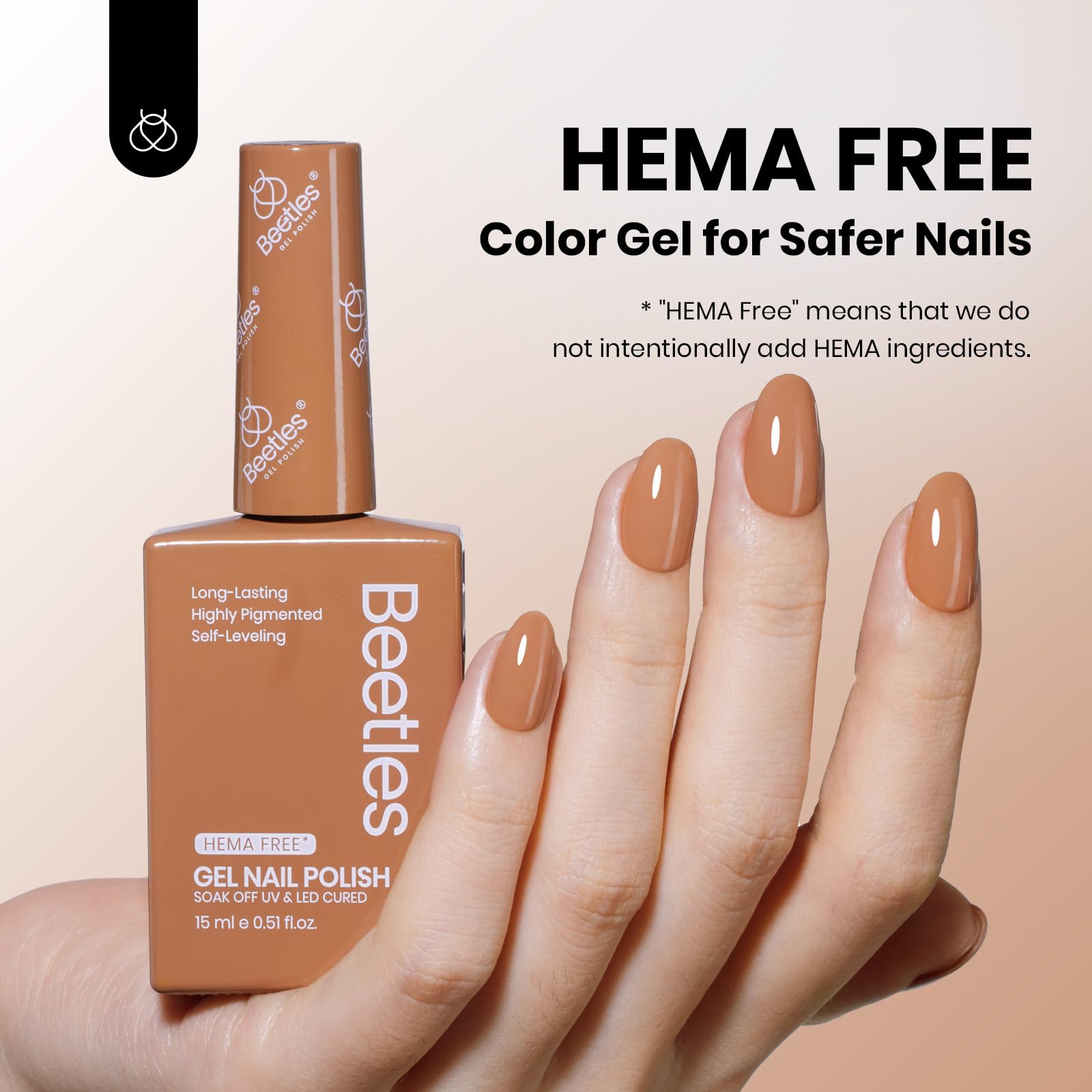 Beetles Winter Gel Polish caramel application shot shows smooth coverage