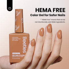 Beetles Winter Gel Polish caramel application shot shows smooth coverage