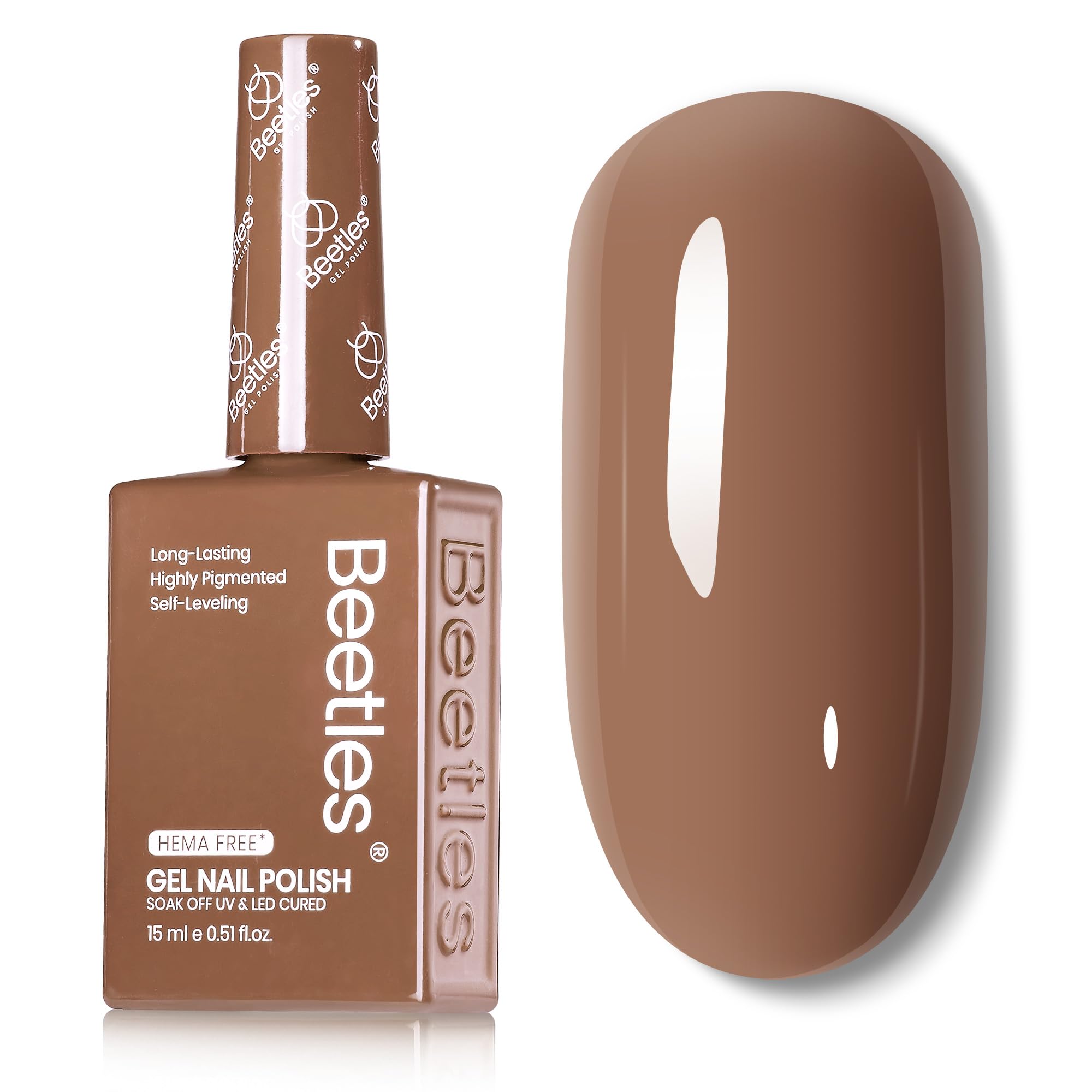 Beetles Winter Gel Polish caramel bottle view promises durable salon-ready color