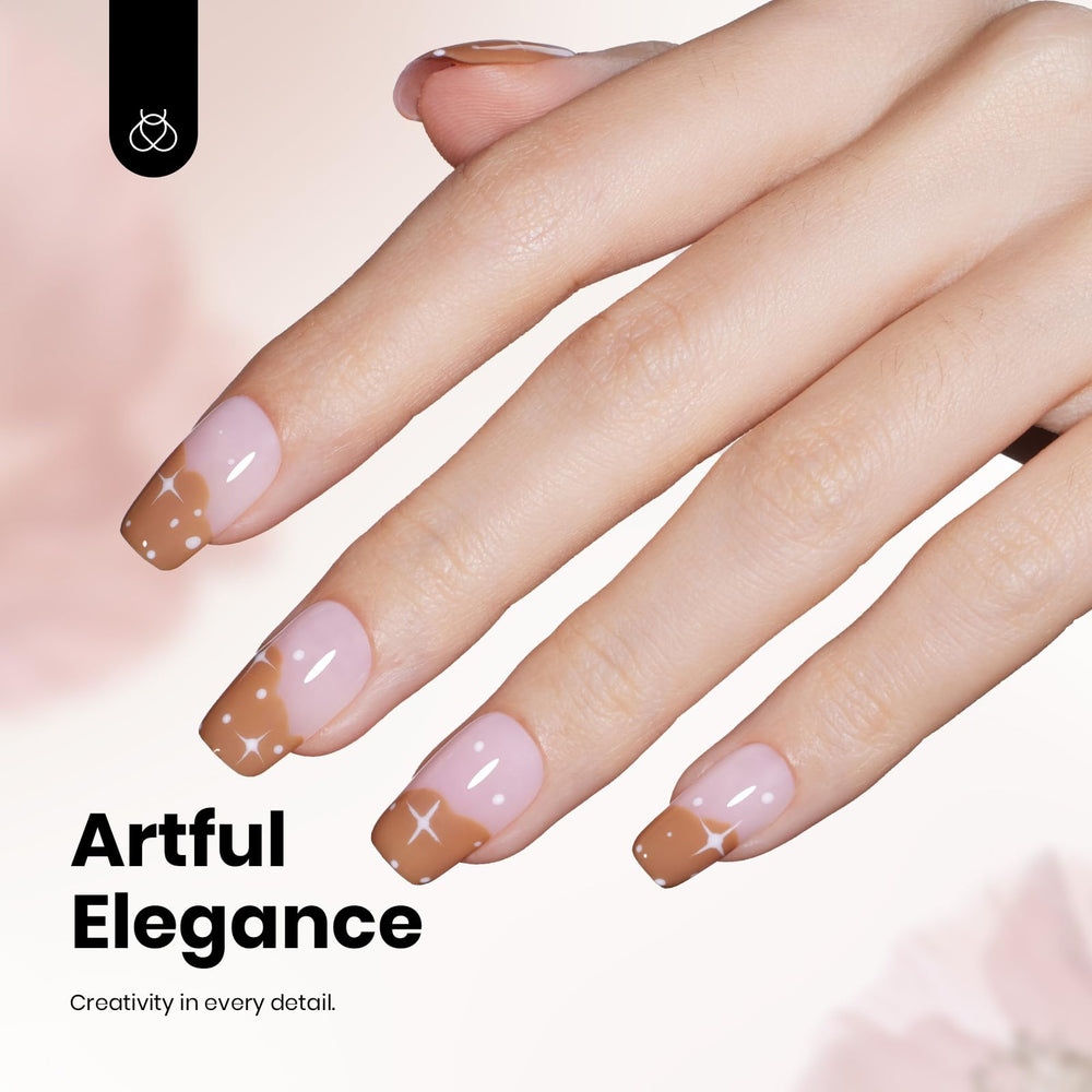 Beetles Winter Gel Polish caramel nail swatches illustrate at-home manicure ease