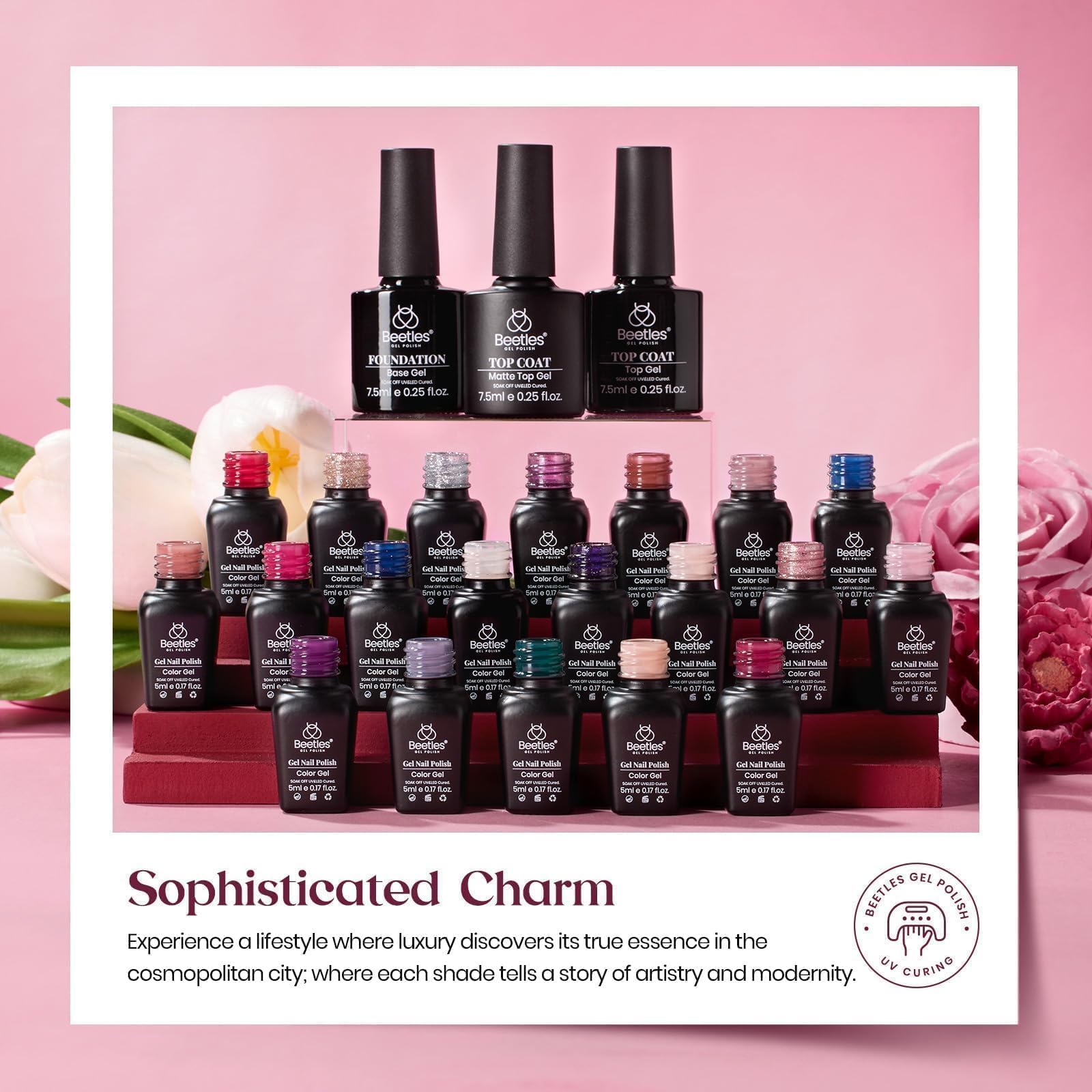 Beetles base coat in gel polish kit for lasting adhesion