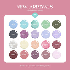 Beetles Winter Gel Polish Set bottles front display of 20 colors with base and top coats.