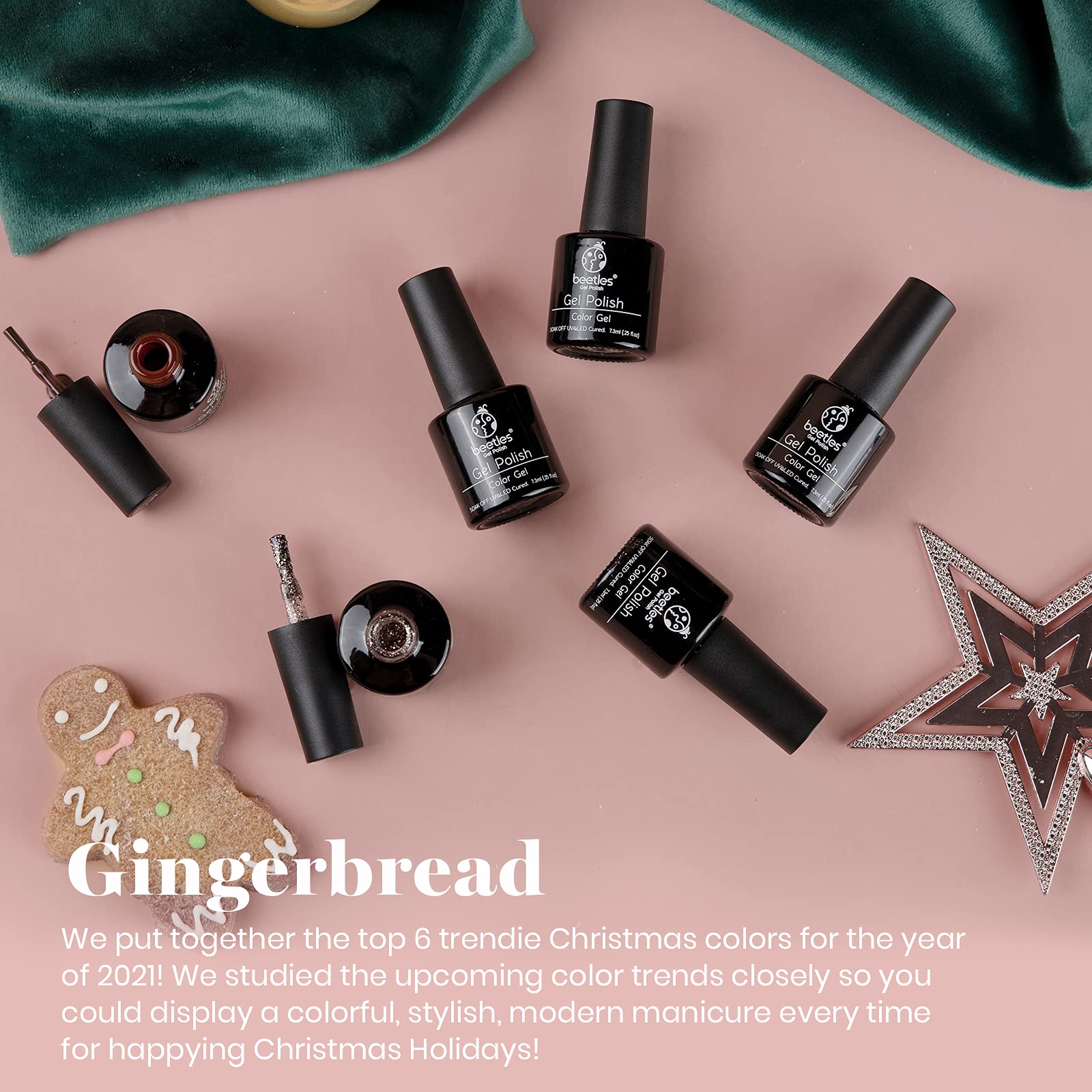 Beetles Winter Gel Polish Set nail art collection for versatile holiday designs