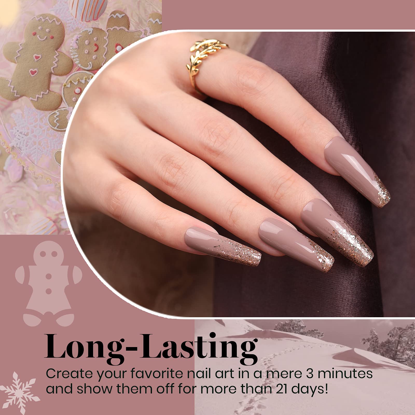 Beetles Gel Polish taupe shade for subtle holiday nails with durable gloss
