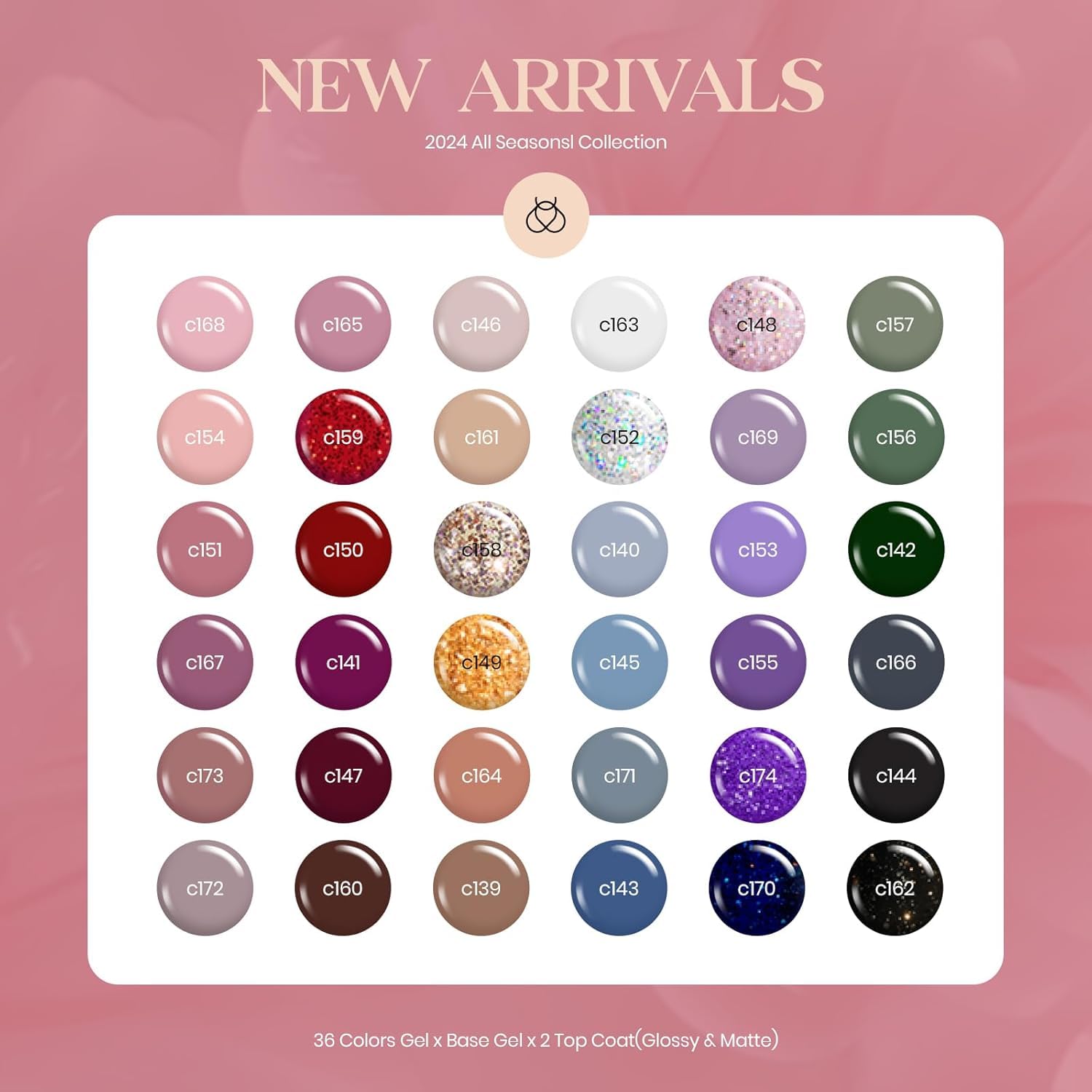 Beetles Winter Gel Polish Set color palette collection for seasonal nail art