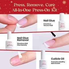 Beetles X Press Kit quick-dry glue bottle for secure nail tip adhesion