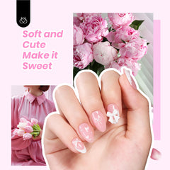 Beetles X Press almond short tips for quick salon-like nails.