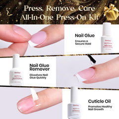 Beetles X Press Plus long-square nails showcase durable edges for lasting wear.