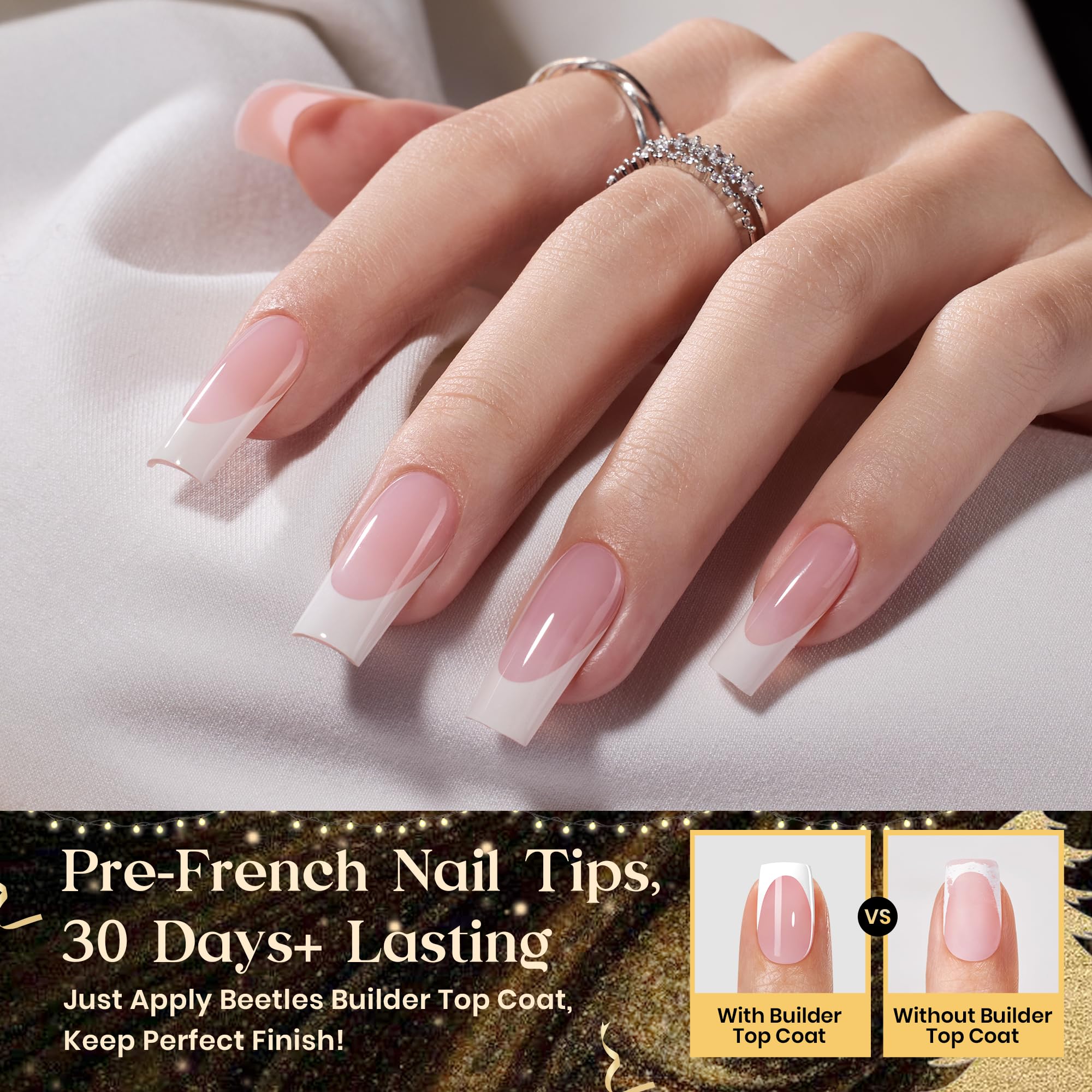 Beetles X Press Plus pre-designed nails enable quick, stylish at-home manicures.