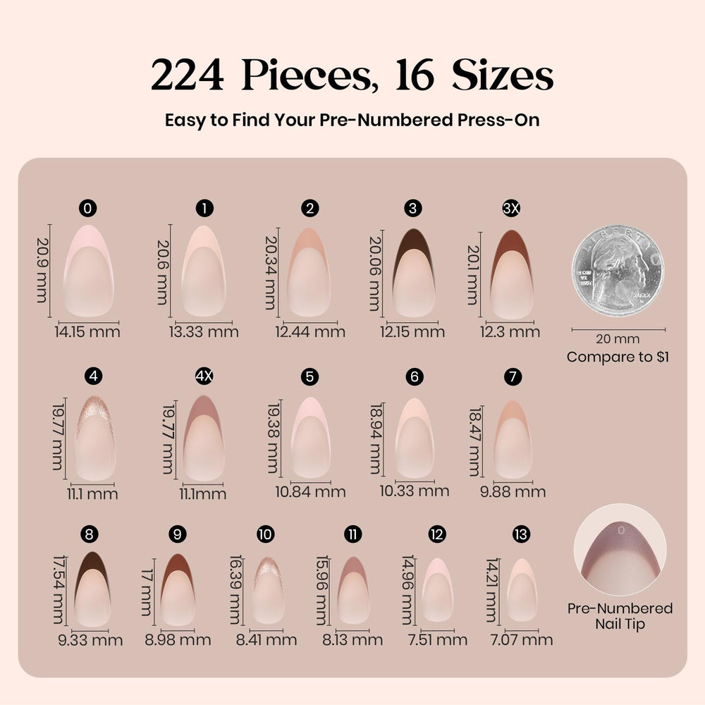 Beetles X Press Plus nude French tips for versatile daily wear.