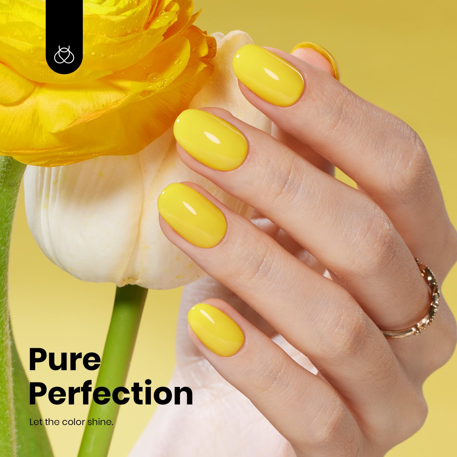 Beetles Sunrise Glow on-nail shot highlights even application and high-gloss finish