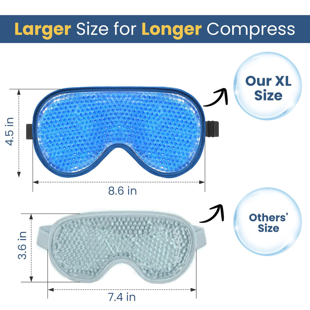 BeeVines Cooling Eye Mask open-eye design lets you read while cooling.