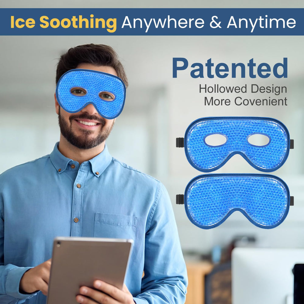 BeeVines Cooling Eye Mask reversible dual-sided design with soft fabric for comfort.
