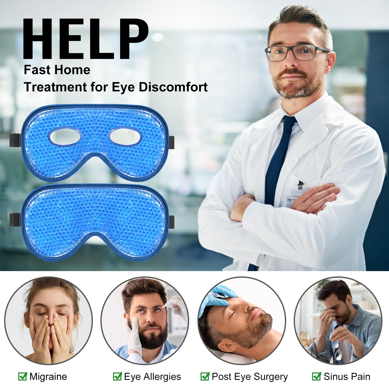 BeeVines Cooling Eye Mask soft fabric side enhances comfort during use.