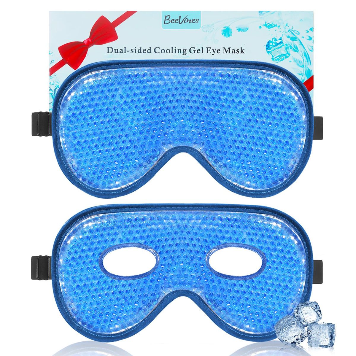 BeeVines Cooling Eye Mask XL cold design for extended cooling and puffy-eye relief.