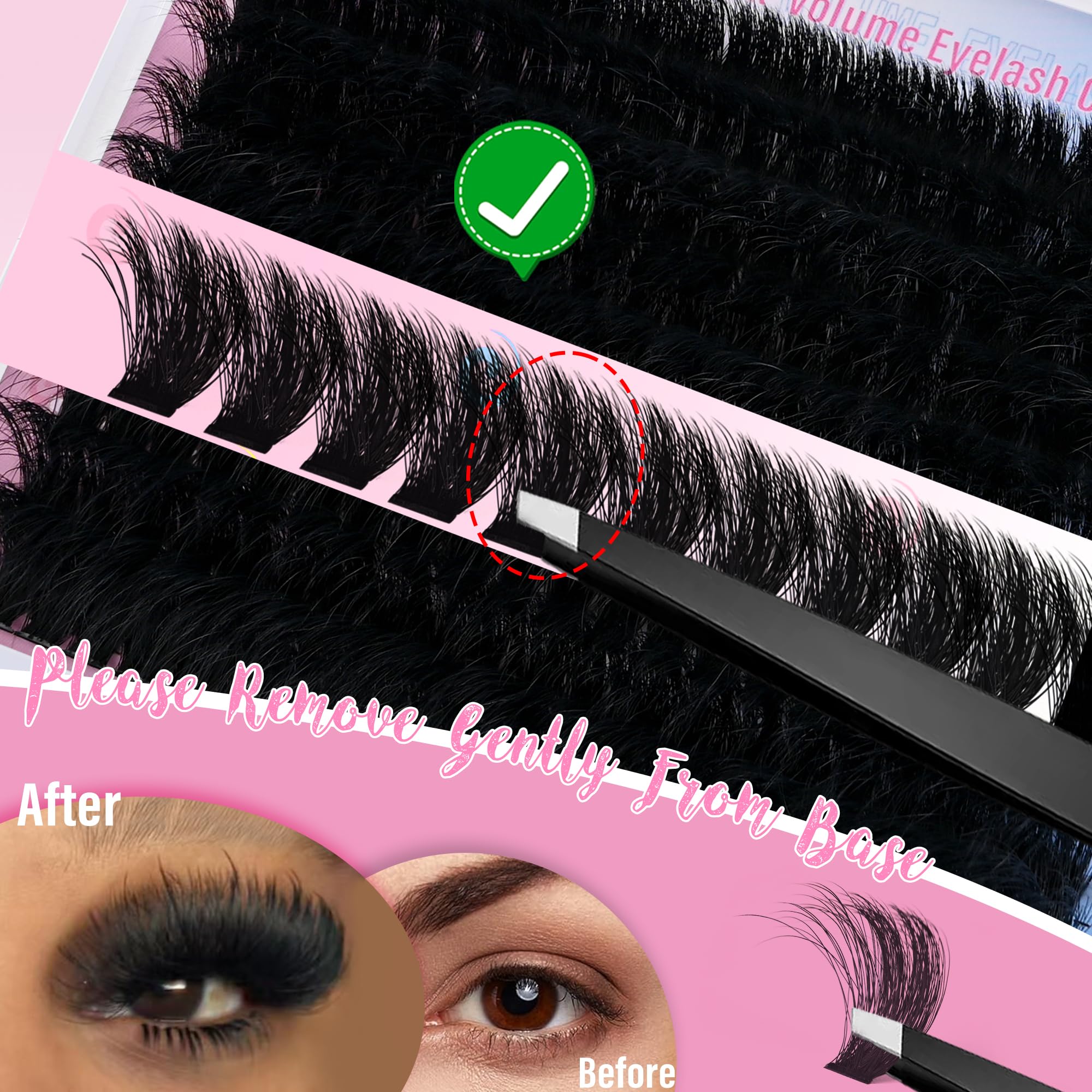 BEFACL D Curl Matte Black Clusters showcase eye opening curl and feather light feel
