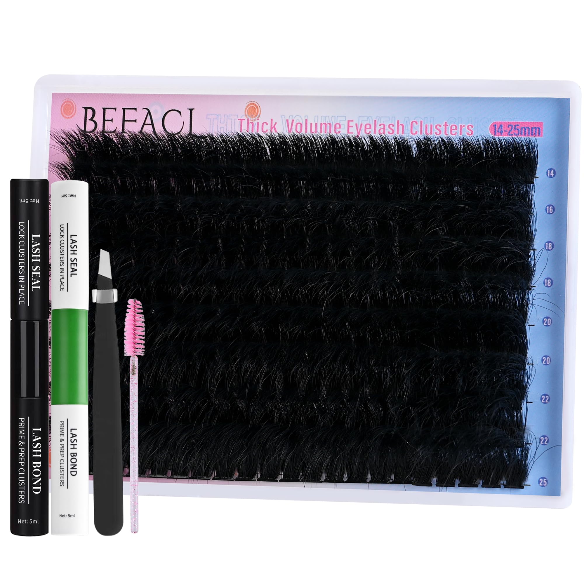 BEFACL Lash Clusters Kit opened ready for application and practice