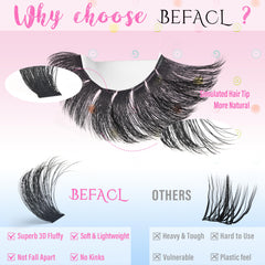 BEFACL 189 cluster lashes close up for volume DIY use