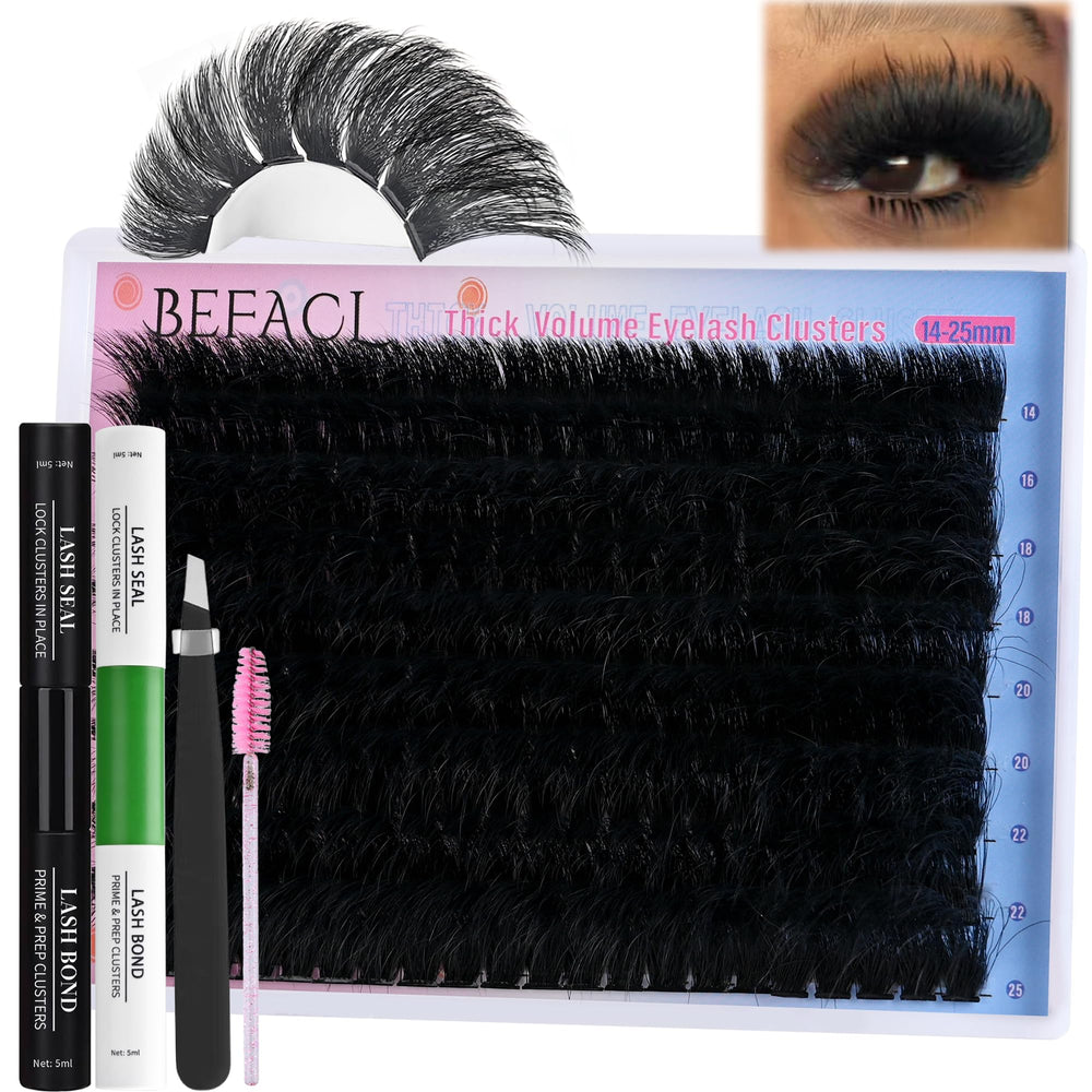 BEFACL Lash Clusters Kit box view highlighting all in one at home DIY kit