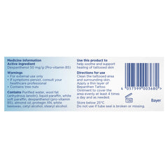 Bepanthen Tattoo aftercare ointment 50g on-skin-application shows gentle, breathable moisturizing to support healing