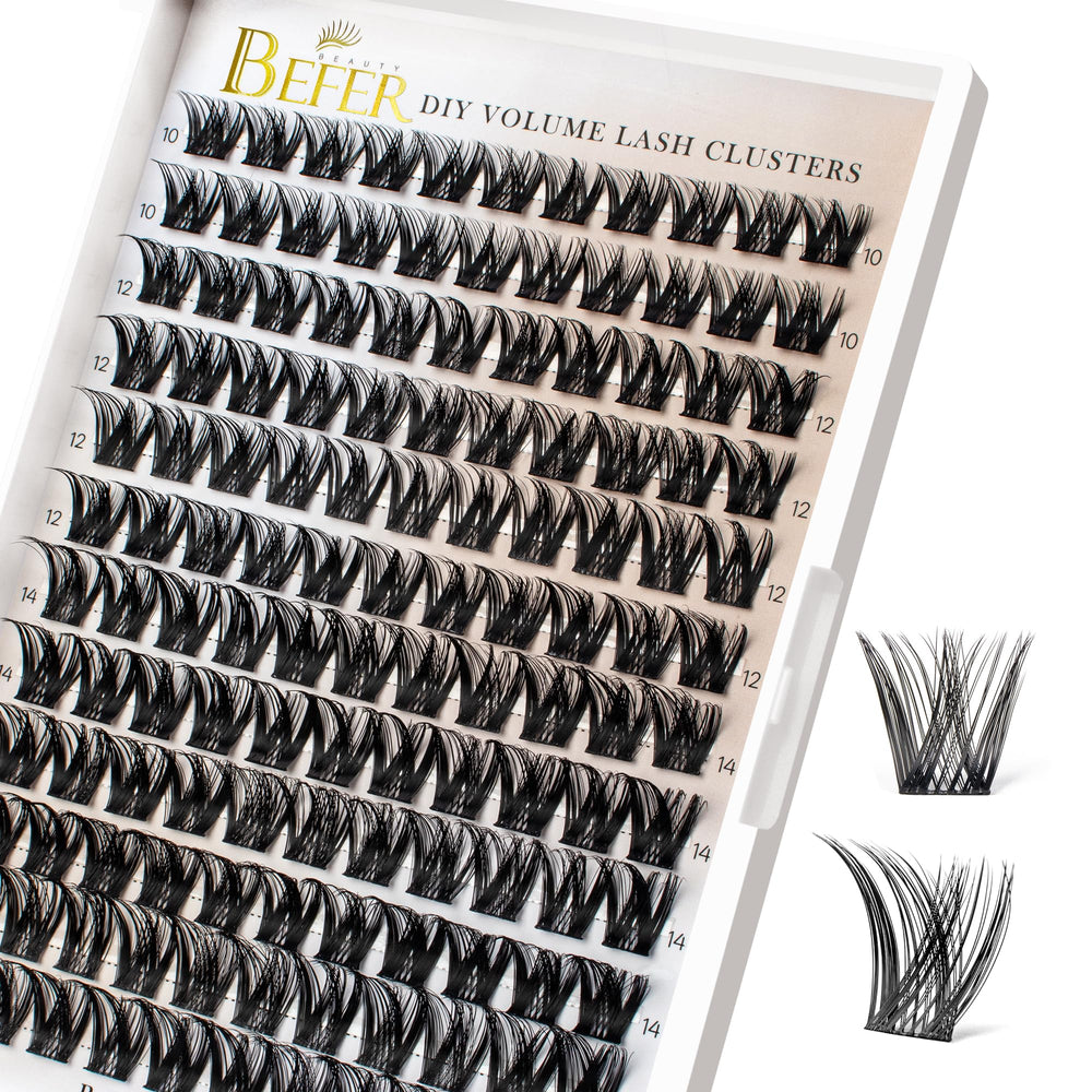 BEFER BEAUTY lash clusters package front showing quantity for DIY sets
