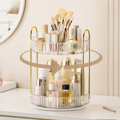 BEFSOP 360° rotating makeup organizer top view for effortless access to cosmetics