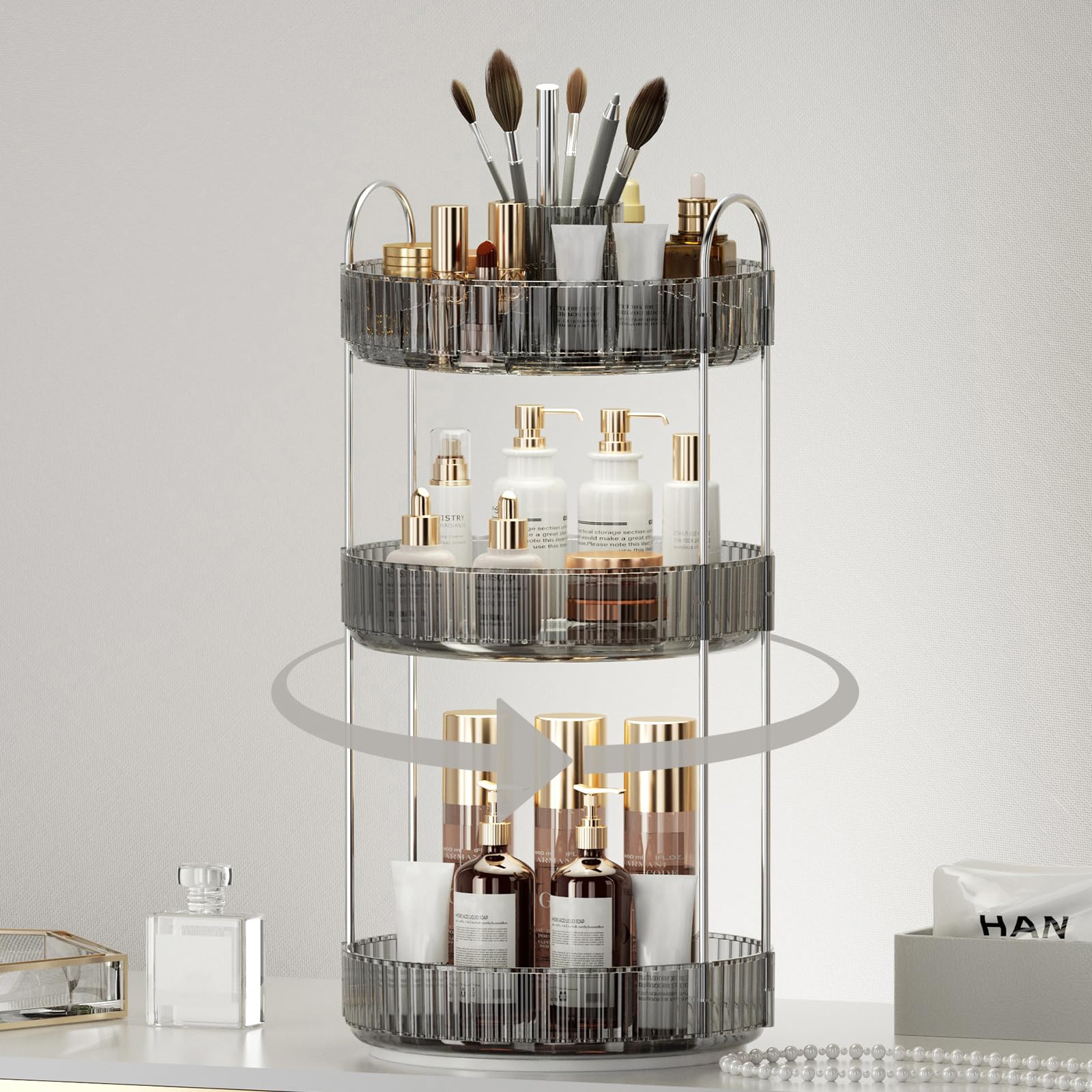BEFSOP space-saving solution keeps cosmetics, jewelry, and fragrances within easy reach.