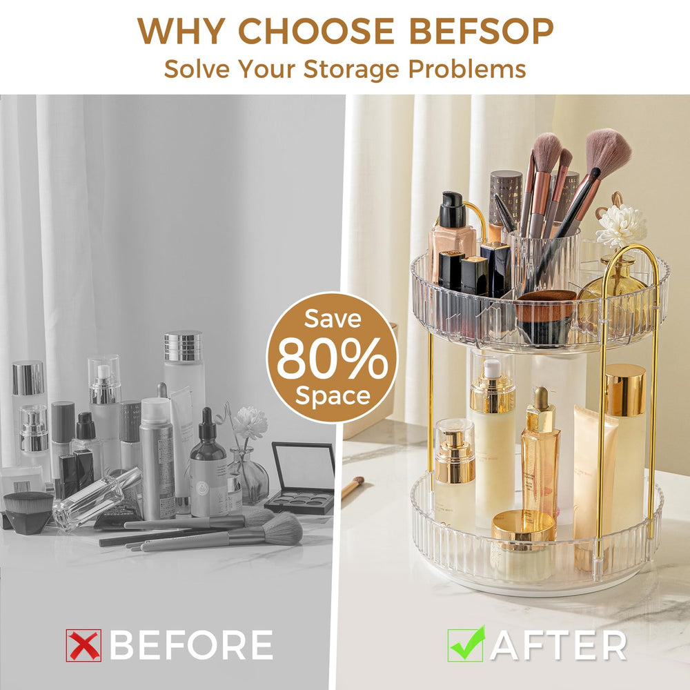 BEFSOP premium PET-material organizer with metal stand ensuring durable stability