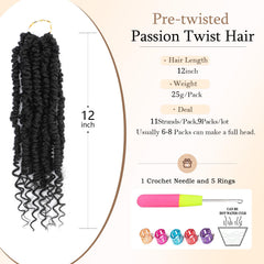 BEFUNNY Passion Twist prelooped hair ready for quick crochet installation.