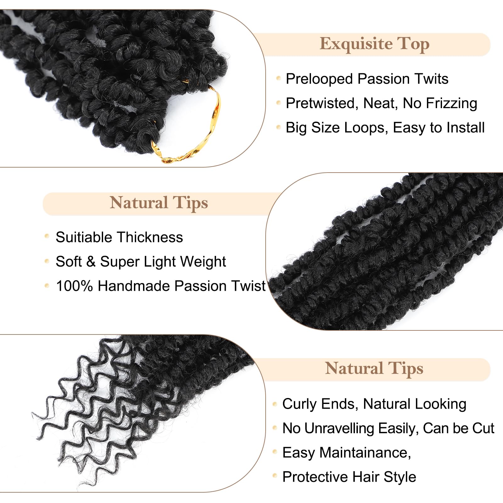 BEFUNNY Passion Twist close-up reveals soft fluffy texture for a natural look.