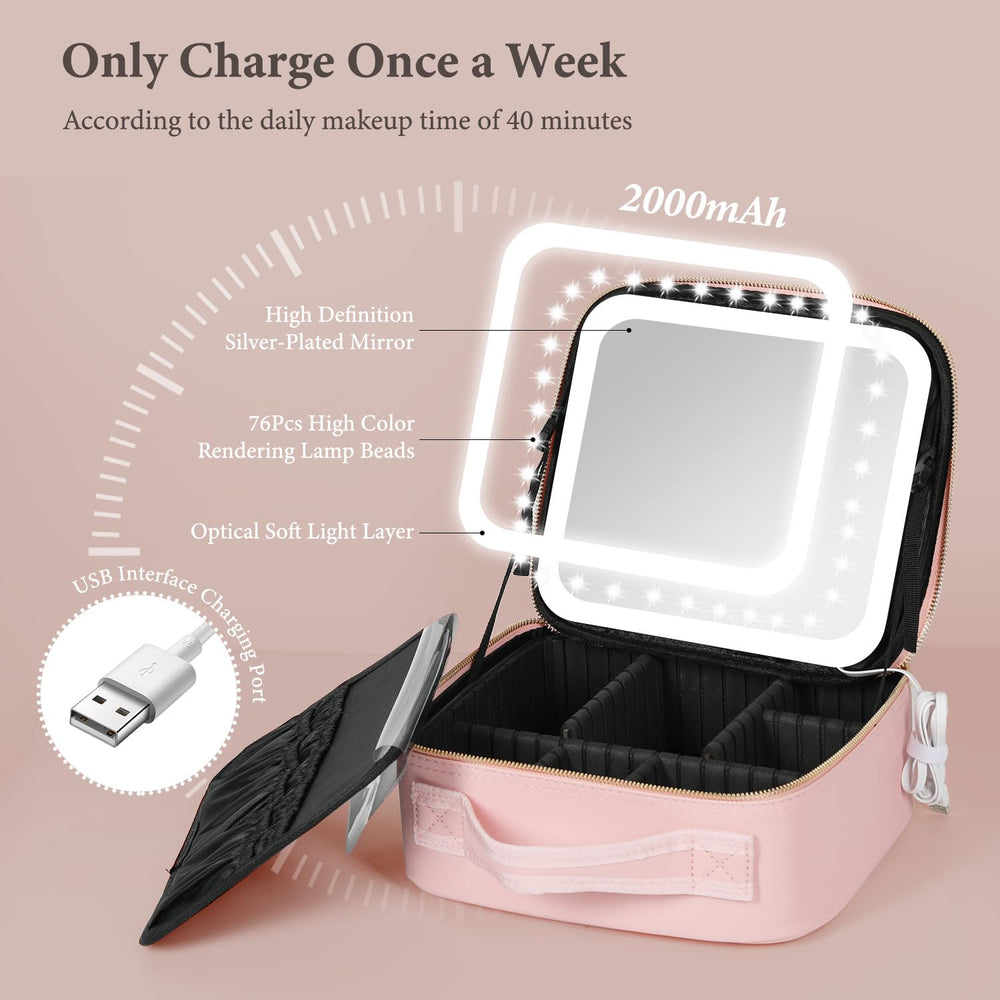 Behaesty case measures 10.5x9x4.5 inches and fits in a suitcase