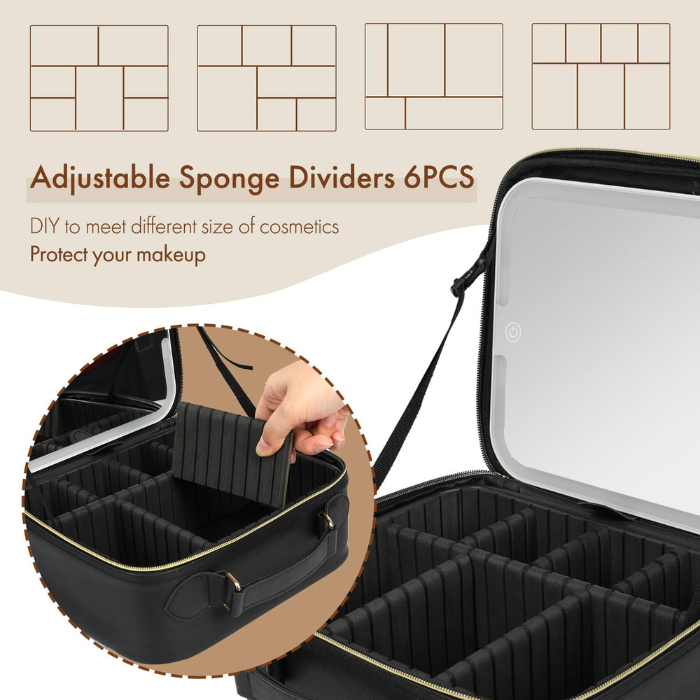Behaesty travel makeup bag hard-shell exterior protecting cosmetics during travel.