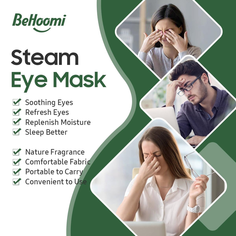 BeHoomi steam eye mask fabric detail reveals lint-free, skin-friendly cotton.