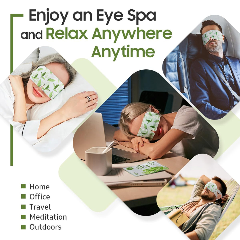 BeHoomi gift-ready green tea steam eye mask box for relaxation gifts