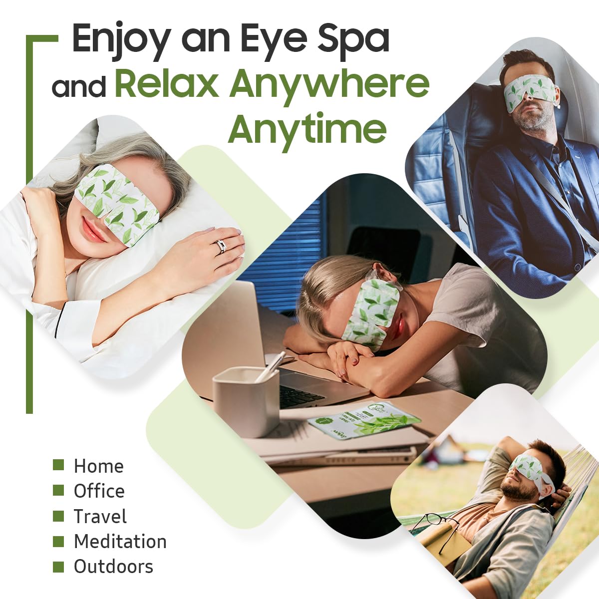 BeHoomi gift-ready green tea steam eye mask box for relaxation gifts