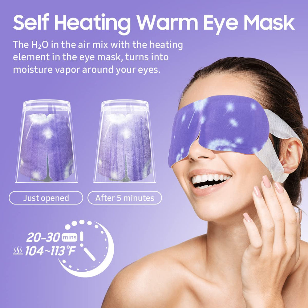 BeHoomi steam eye mask in-use at home or office for quick relaxation.
