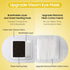 BeHoomi steam eye mask positioned over eyes for warm moisture.